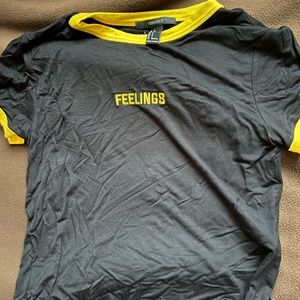 Forever 21 Tops | Feelings T-Shirt | Color: Black/Yellow - Small